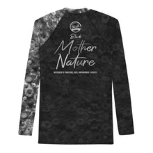 Load image into Gallery viewer, Black Mother Nature PSA (Grayscale) Men&#39;s Rash Guard
