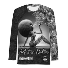Load image into Gallery viewer, Black Mother Nature PSA (Grayscale) Men&#39;s Rash Guard
