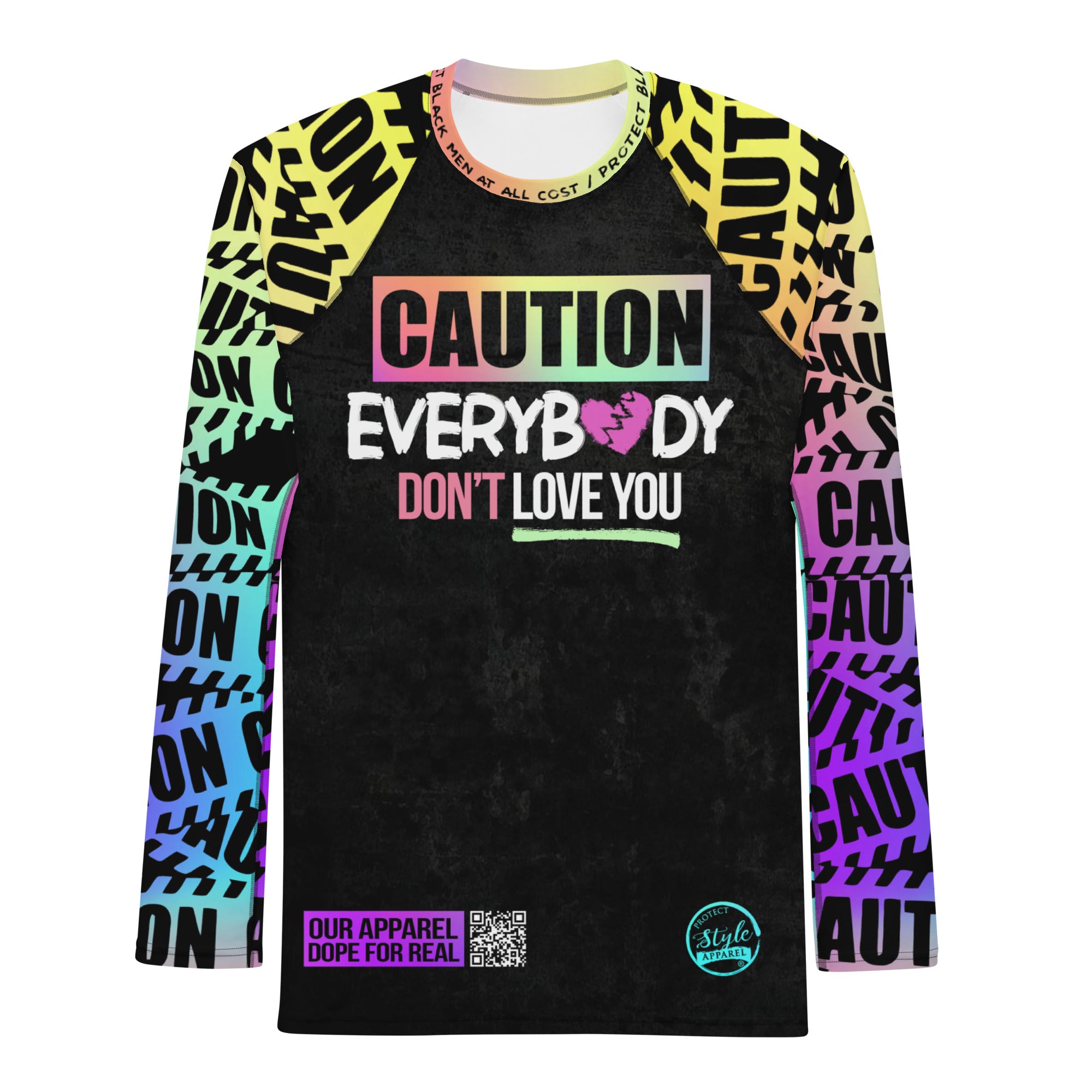 Caution PBS (Rainbow) Men's Rash Guard