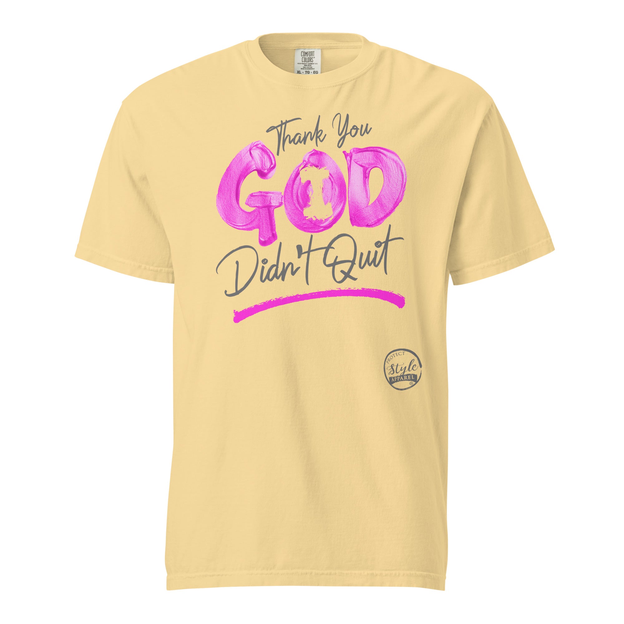 Thank You God I (Pink & Gray) Unisex garment-dyed heavyweight t-shirt