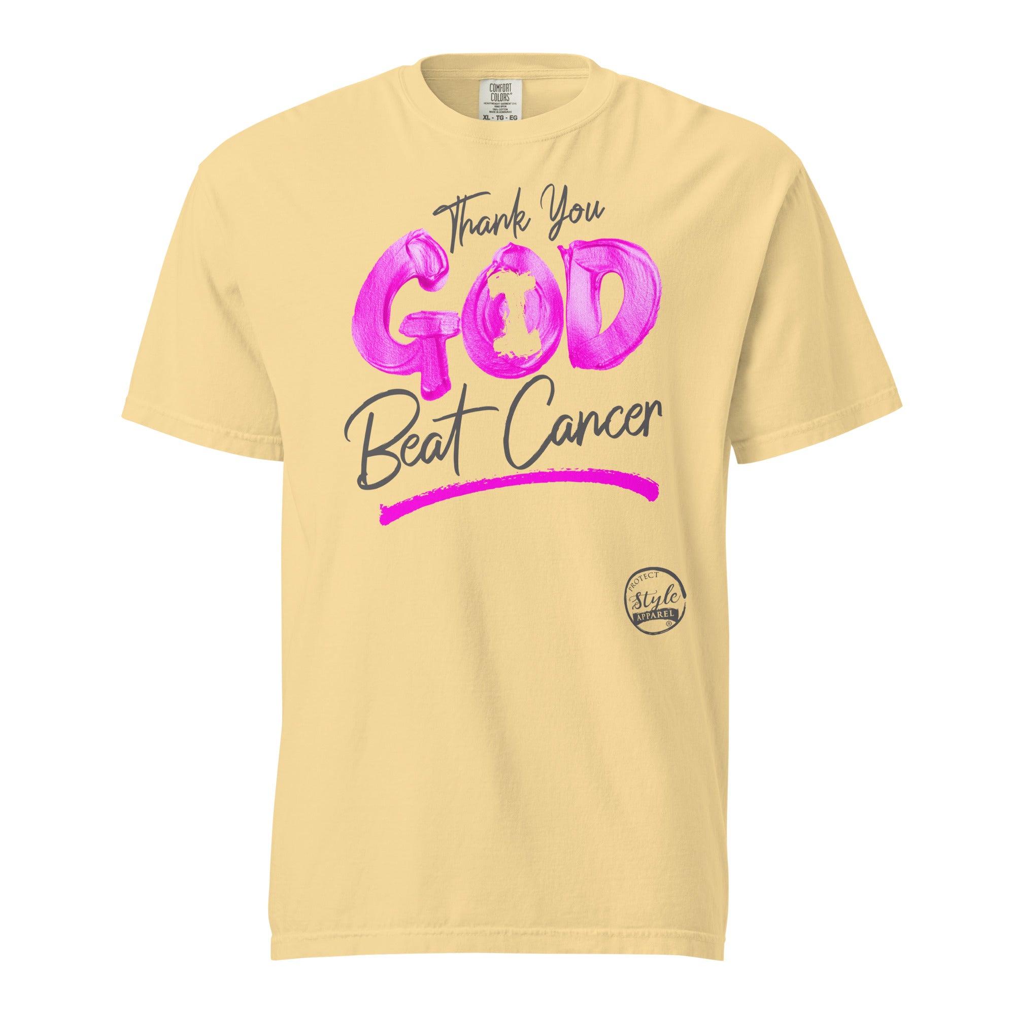 Thank You God I (Beat Cancer) Unisex garment-dyed heavyweight t-shirt