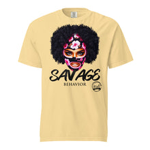 Load image into Gallery viewer, Savage Behavior (Black Letter) Unisex garment-dyed heavyweight t-shirt
