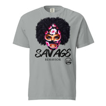 Load image into Gallery viewer, Savage Behavior (Black Letter) Unisex garment-dyed heavyweight t-shirt
