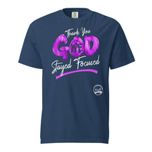 Load image into Gallery viewer, Thank You God We (Purple &amp; White) Unisex garment-dyed heavyweight t-shirt
