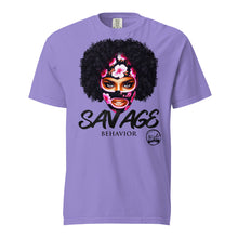 Load image into Gallery viewer, Savage Behavior (Black Letter) Unisex garment-dyed heavyweight t-shirt
