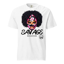 Load image into Gallery viewer, Savage Behavior (Black Letter) Unisex garment-dyed heavyweight t-shirt
