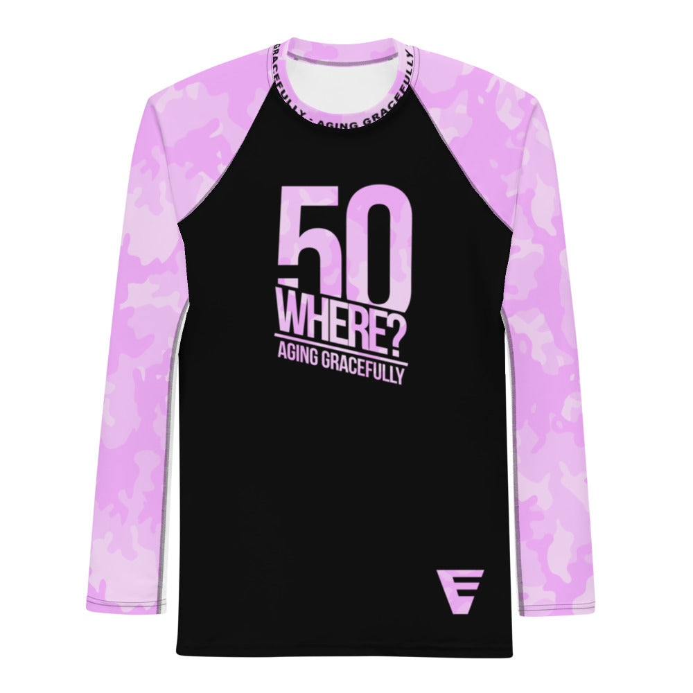 50 Where (Pink) Men's Rash Guard